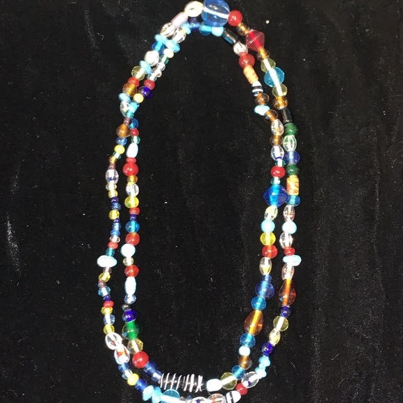 Vintage art Glass necklace with tons of colors 18 inches - Picture 6 of 7